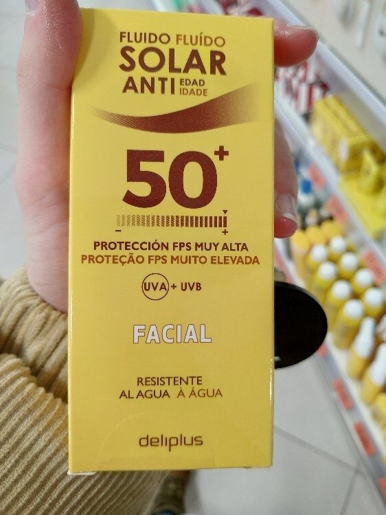Fluido solar antiedad facial, Deliplus